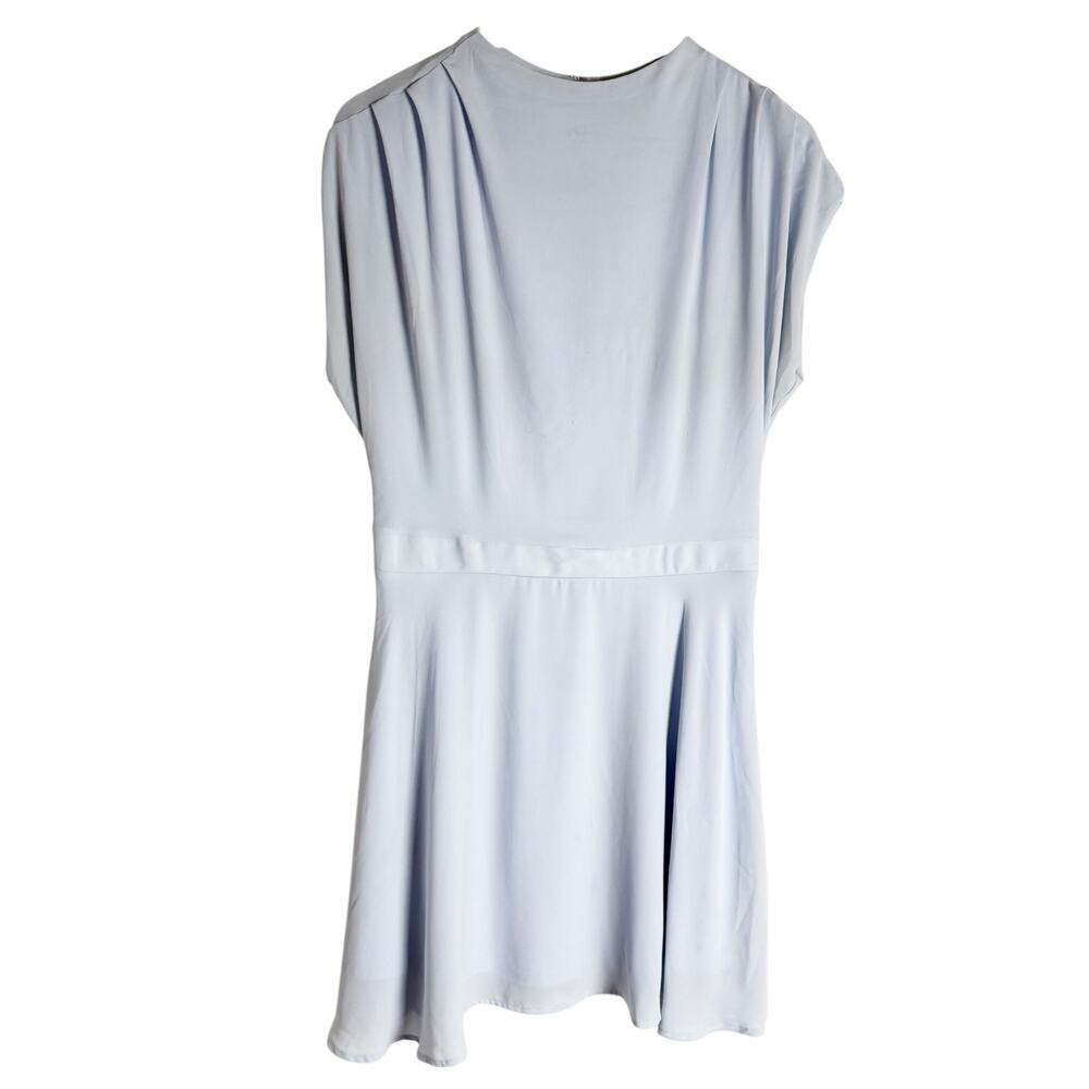 Express Baby Blue Pleated Cap Sleeve A-Line Round Neck Mini Dress Size Medium